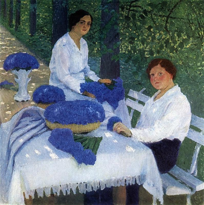 Group Portrait with Cornflowers (1914) Igor Grabar tablo - Dekolata