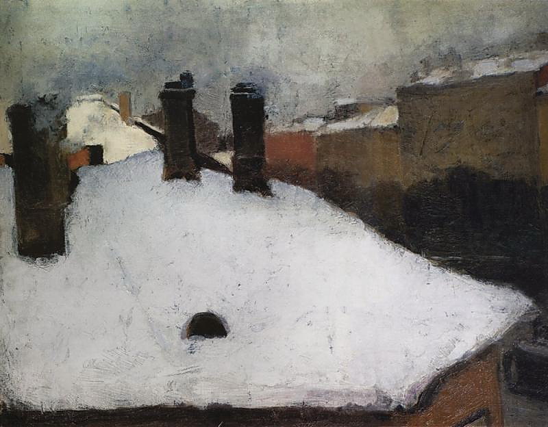 Roofs under the Snow (1889) Igor Grabar tablo - Dekolata
