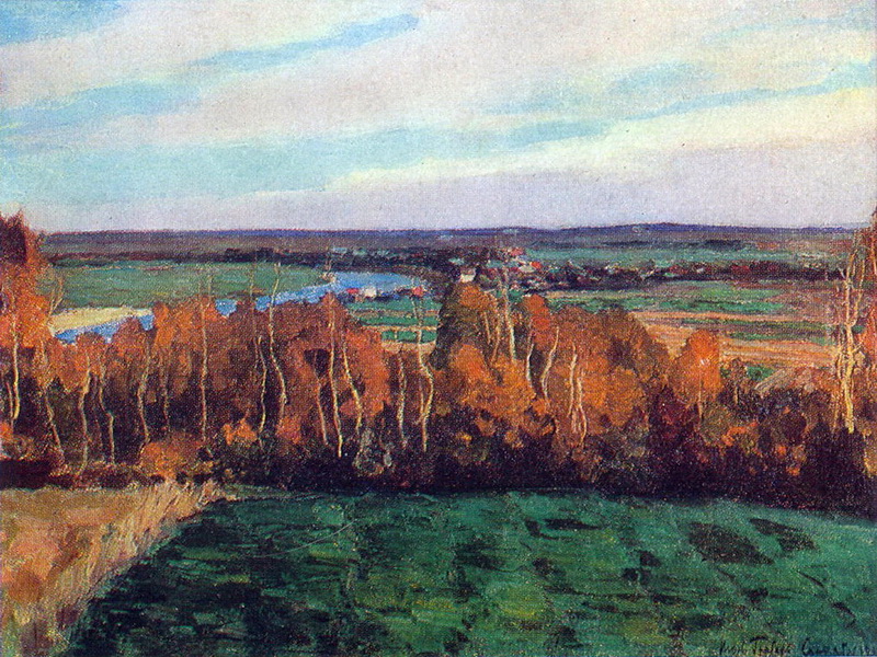 Valley of the Moscow River. Autumn Days (1922) Igor Grabar tablo - Dekolata
