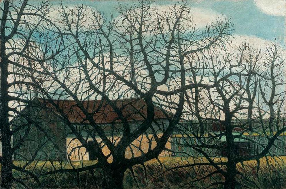 Bald trees with houses (1911) István Nagy tablo - Dekolata