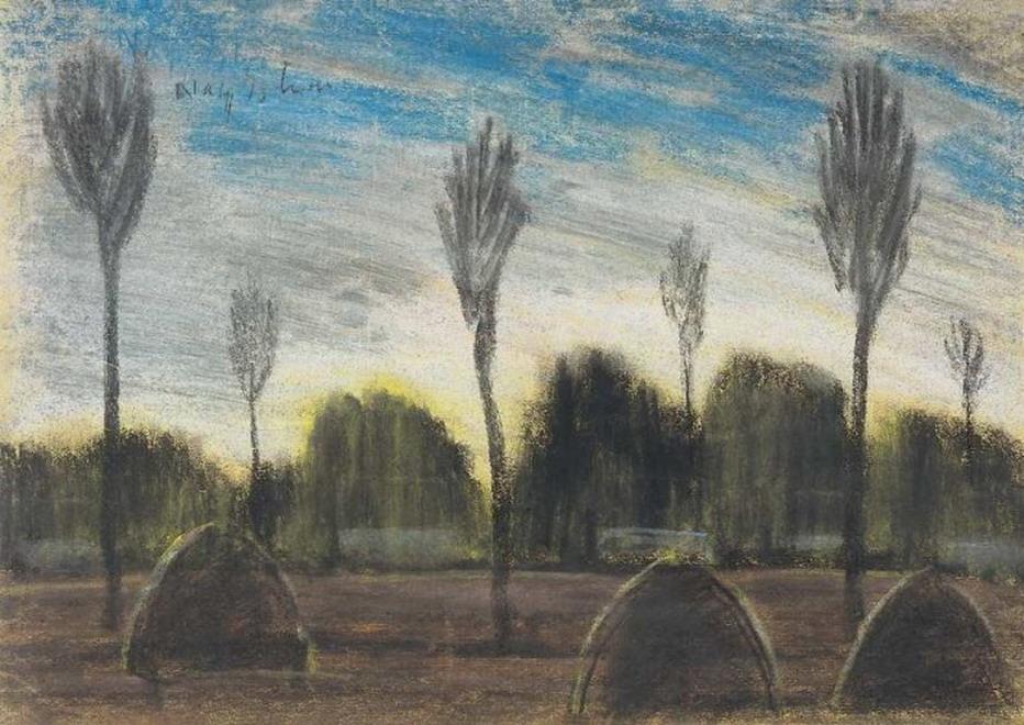Landscape with hayricks István Nagy tablo - Dekolata