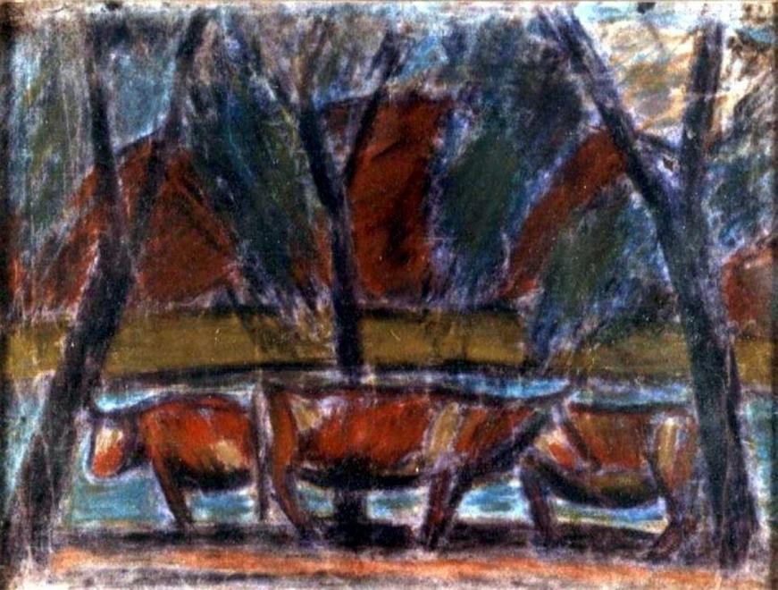 Resting cows István Nagy tablo - Dekolata