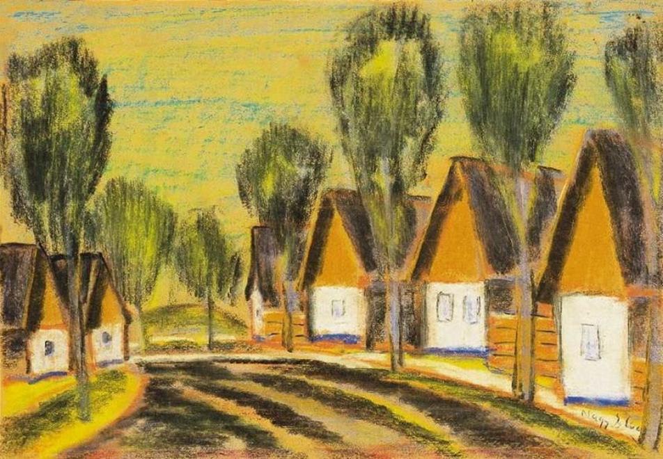 Village row of houses István Nagy tablo - Dekolata