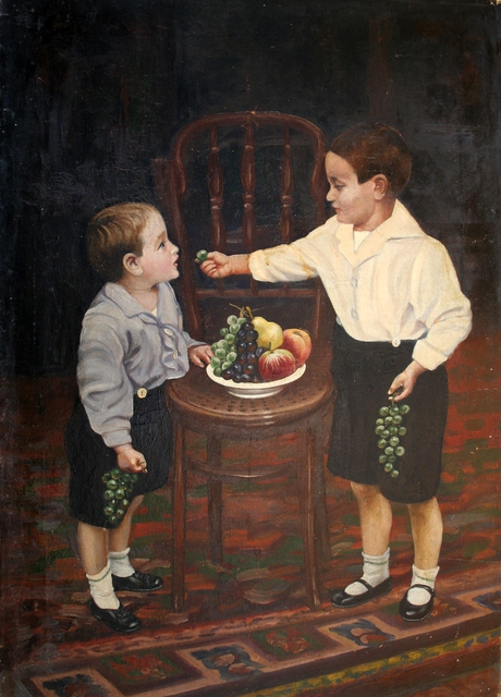 Kids eating grapes Ivan Mrkvička tablo - Dekolata