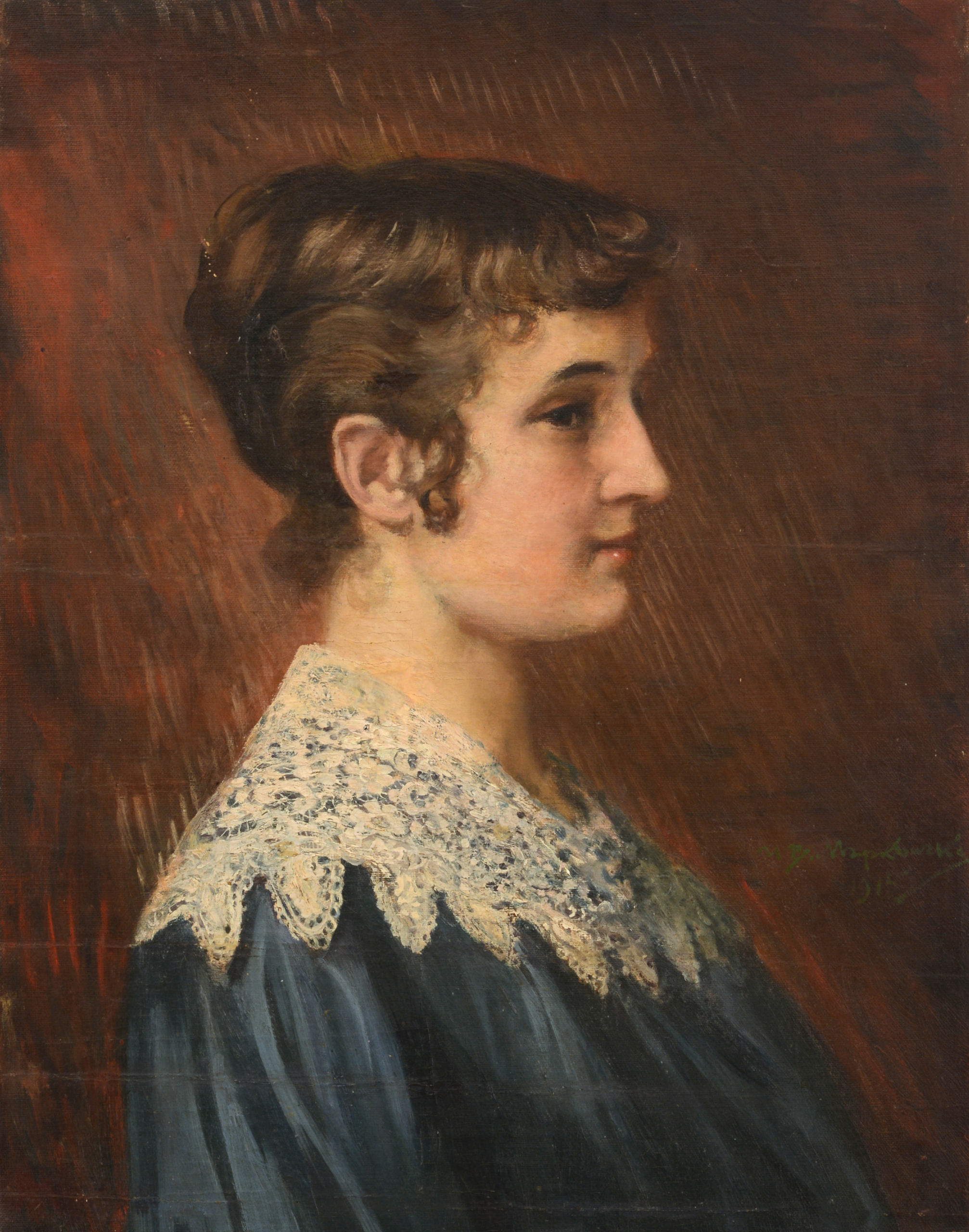Portrait of Maria Mihaylova Marushka (the daughter of the archaeologist Karel Škorpil) (1915) – Ivan Mrkvička Tablo