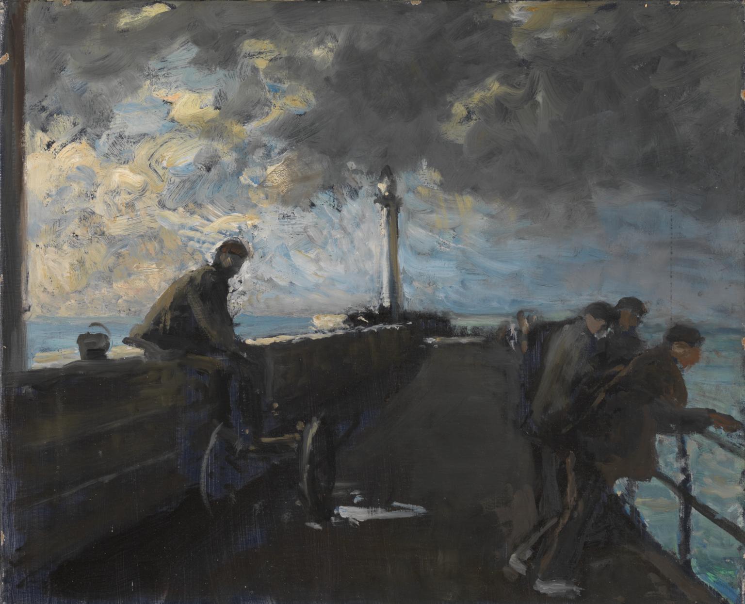 On the Pier at Dieppe (1938) – Jacques-Émile Blanche Tablo