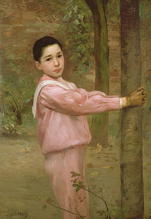 Portrait of a boy in a pink sailor suit Jacques-Émile Blanche tablo - Dekolata