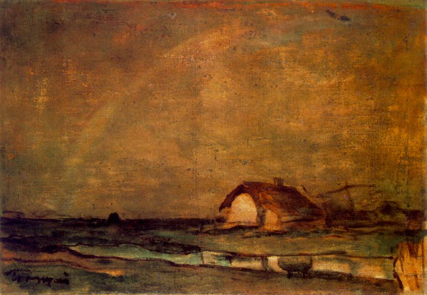 Farm on the Great Hungarian Plain (1910) – János Tornyai Tablo