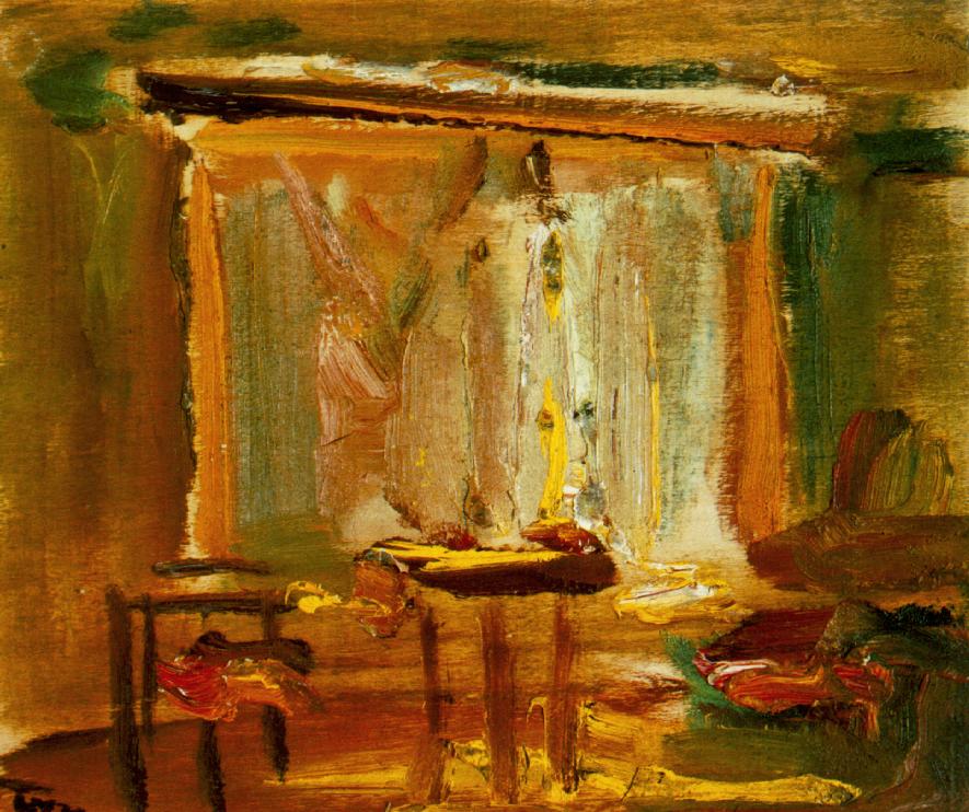 Interior with Curtained Window (1929) János Tornyai tablo - Dekolata