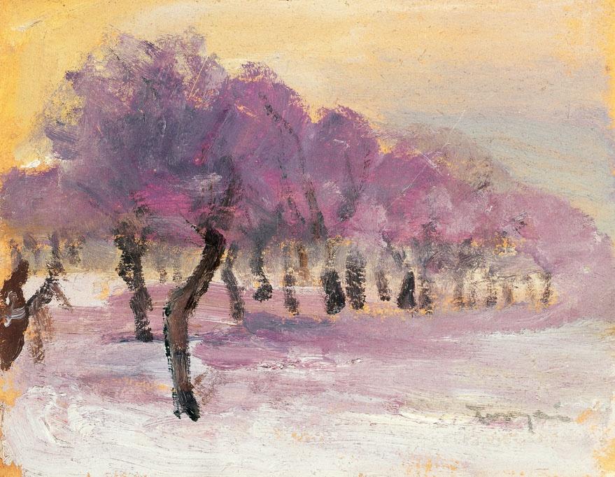 Winter Landscape with Violet Lights János Tornyai tablo - Dekolata