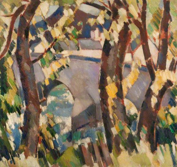 The Bridge and Schiehallion (1928) John Duncan Fergusson tablo - Dekolata