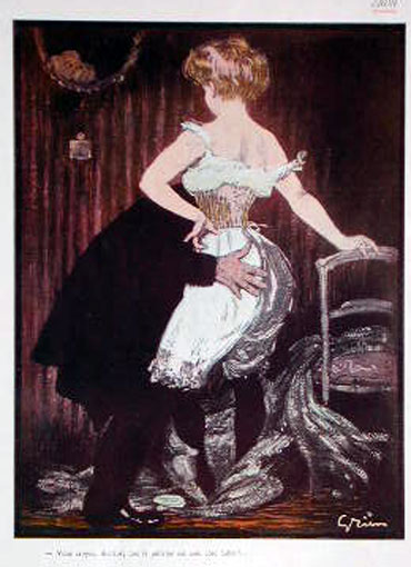 Lady Underwear (1900) Jules-Alexandre Grün tablo - Dekolata