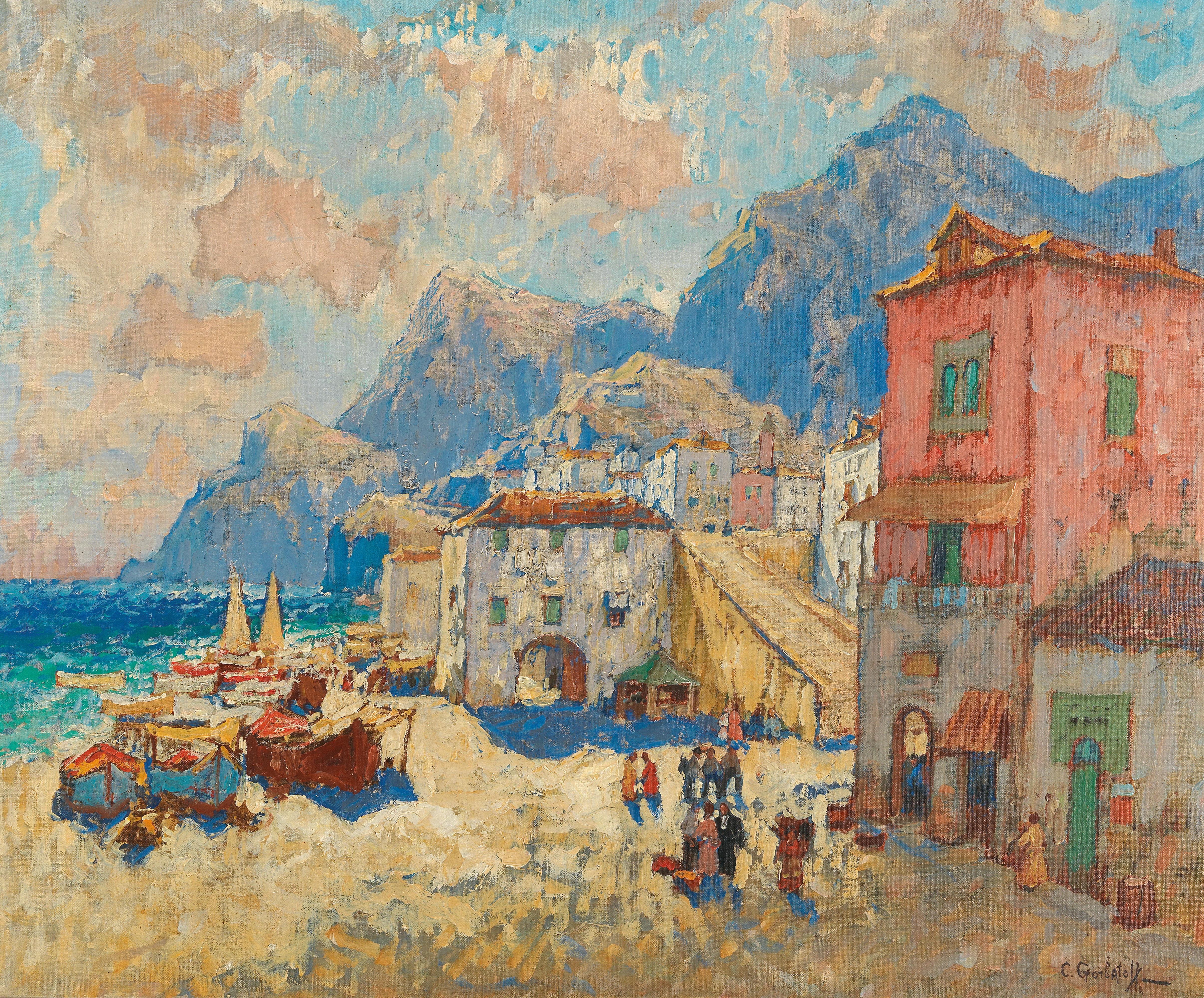 A Coastal Town in Spain Konstantin Gorbatov tablo - Dekolata