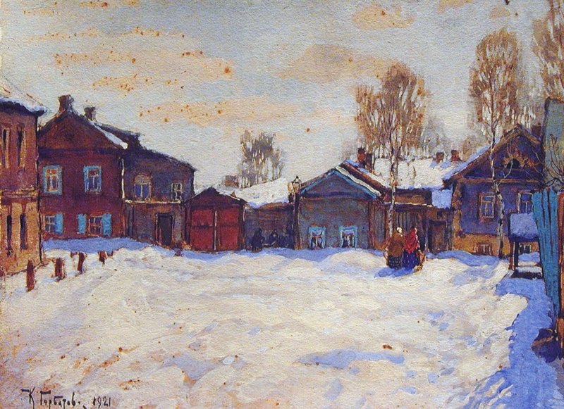 A Street in Winter (1921) Konstantin Gorbatov tablo - Dekolata