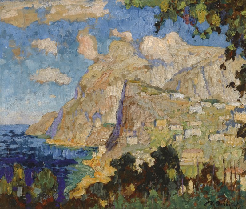 A View of Monte Solaro, Capri – Konstantin Gorbatov Tablo