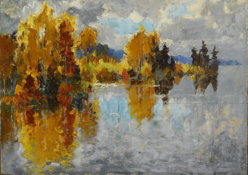 Autumn on the River Konstantin Gorbatov tablo - Dekolata