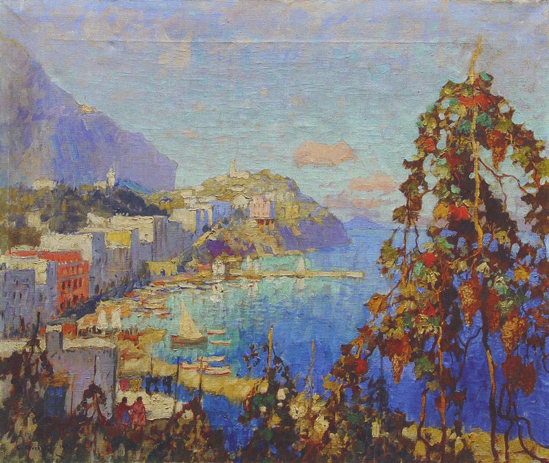 Capri (1925) Konstantin Gorbatov tablo - Dekolata