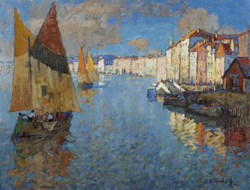 Chioggia (1935) Konstantin Gorbatov tablo - Dekolata