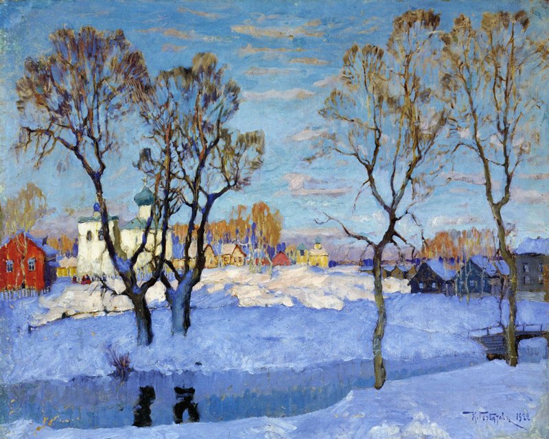 Early Spring in Pskov (1922) Konstantin Gorbatov tablo - Dekolata