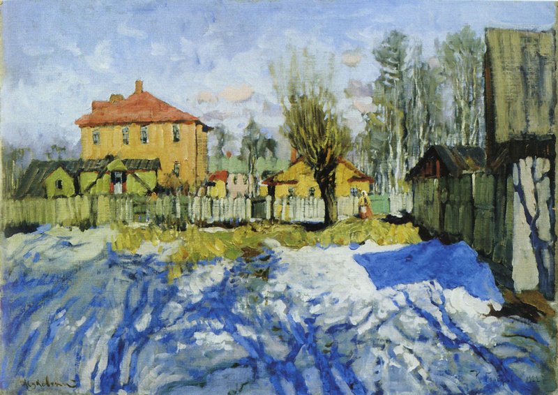 Early Spring. Blue Shadows (1922) Konstantin Gorbatov tablo - Dekolata