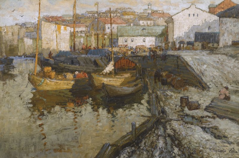Evening in the Harbor (1915) Konstantin Gorbatov tablo - Dekolata