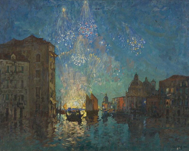 Fireworks in Venice (1935) Konstantin Gorbatov tablo - Dekolata