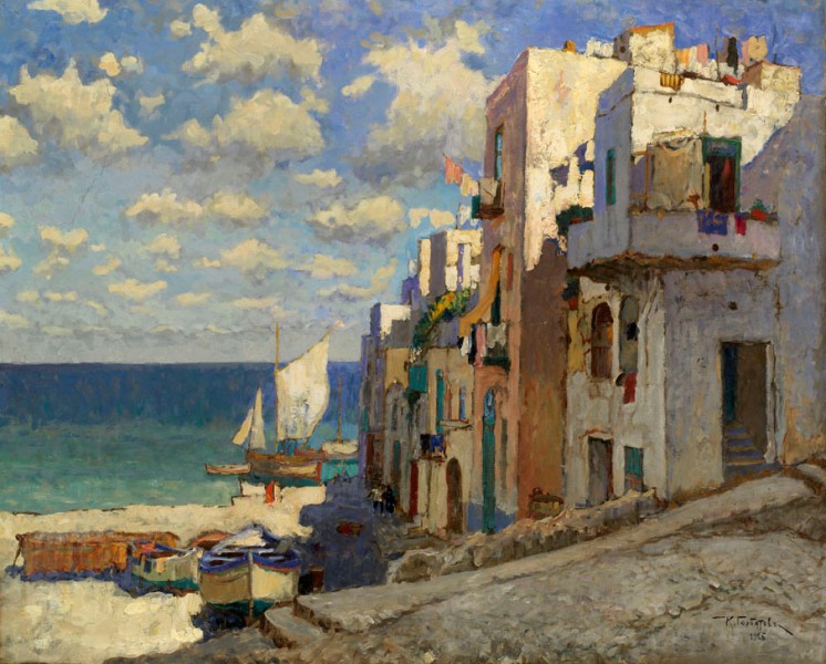 Fishermen Street, Capri (1926) – Konstantin Gorbatov Tablo