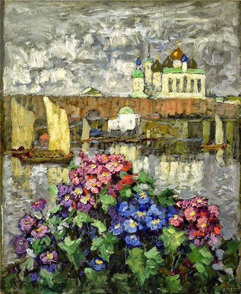 Flowers in the Window Konstantin Gorbatov tablo - Dekolata