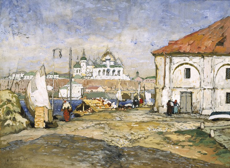 Harbor of An Old Town (1913) – Konstantin Gorbatov Tablo