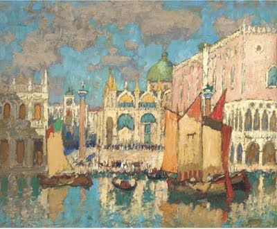 La Piazzetta San Marco Vue De La Lagune (1935) – Konstantin Gorbatov Tablo