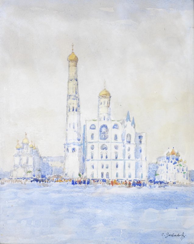 Landscape with Churches Konstantin Gorbatov tablo - Dekolata