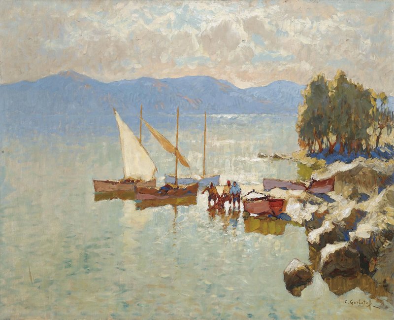 Landscape with Lake Konstantin Gorbatov tablo - Dekolata