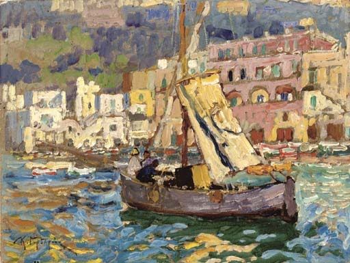 Le Port De Capri (1925) Konstantin Gorbatov tablo - Dekolata