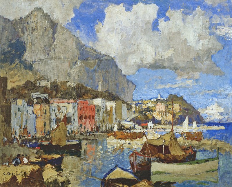 Marina Grande, Capri. Winter (1927) Konstantin Gorbatov tablo - Dekolata