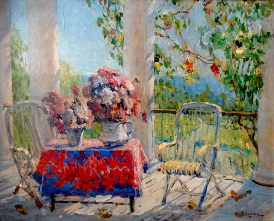 On the Terrace (1931) Konstantin Gorbatov tablo - Dekolata