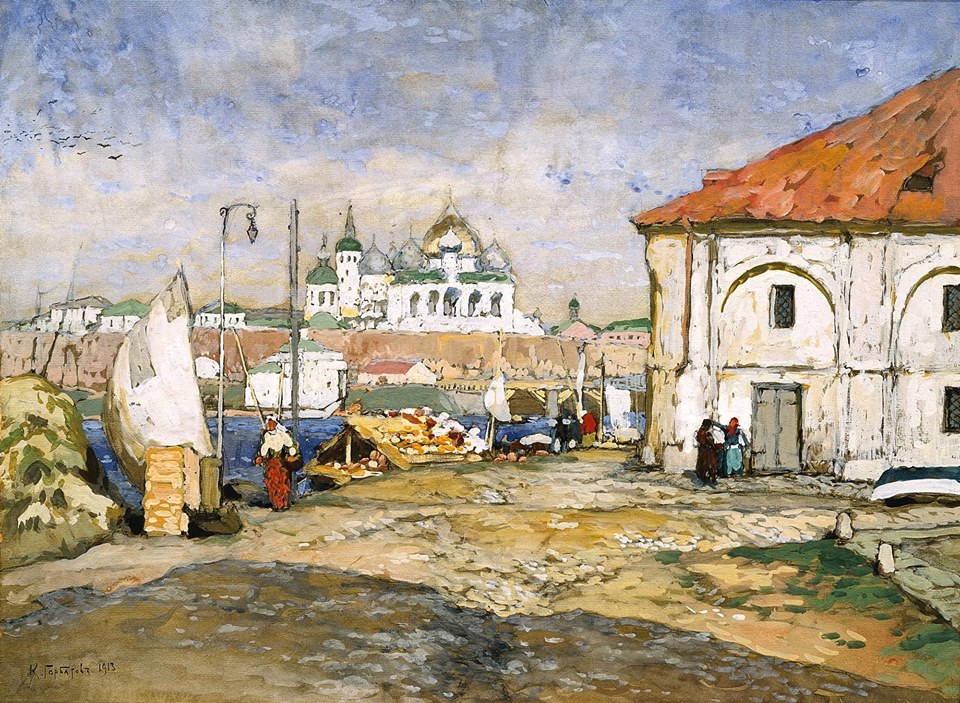 Pier in the Old Town (1913) Konstantin Gorbatov tablo - Dekolata