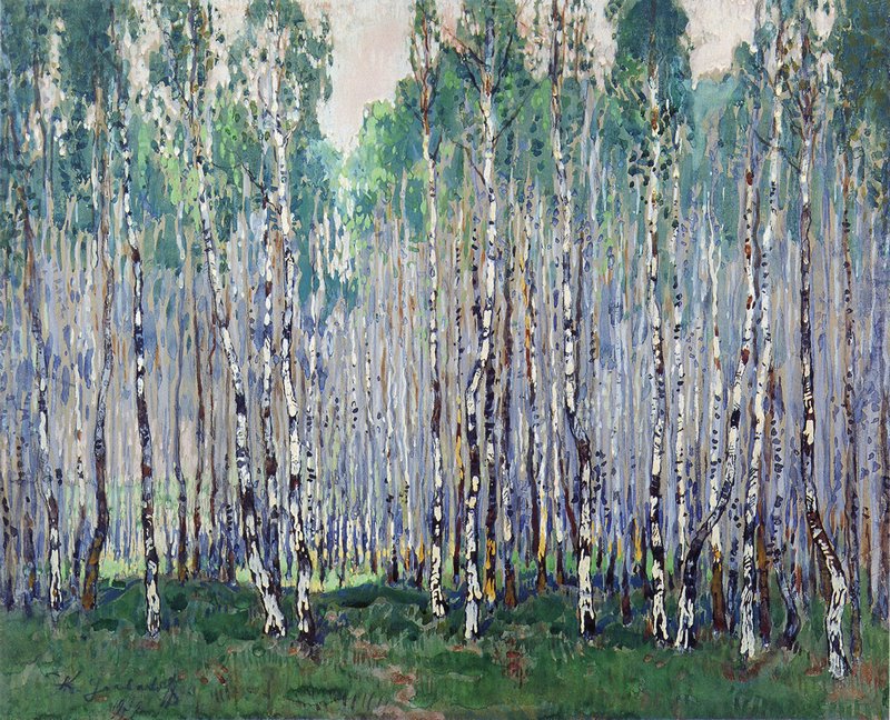 Spring in a Birch Forest (1932) Konstantin Gorbatov tablo - Dekolata
