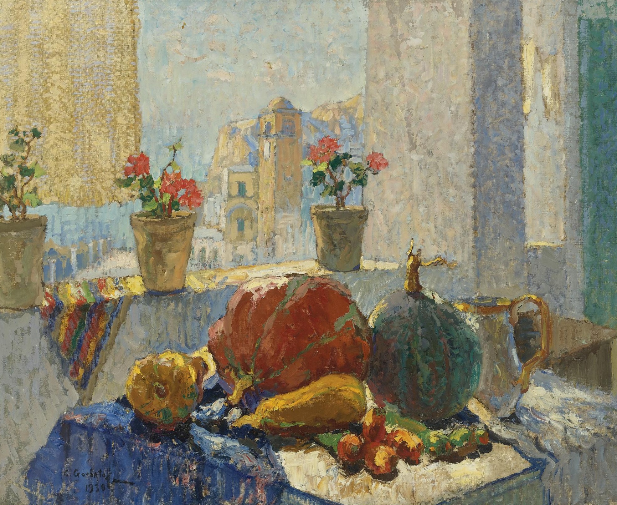 Still Life by the Window, Capri (1930) Konstantin Gorbatov tablo - Dekolata