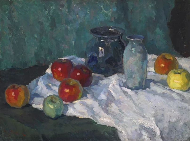 Still Life with Apples (1913) Konstantin Gorbatov tablo - Dekolata