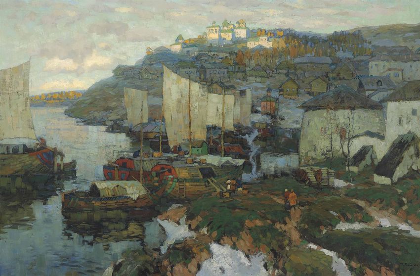 The Harbor (1911) Konstantin Gorbatov tablo - Dekolata