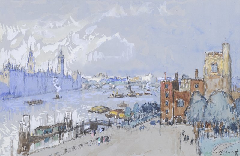 The Houses of Parliament and Lambeth Palace, London – Konstantin Gorbatov Tablo
