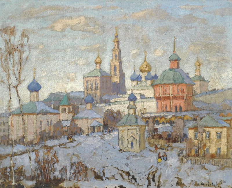 The Novodevichy Monastery (1925) Konstantin Gorbatov tablo - Dekolata