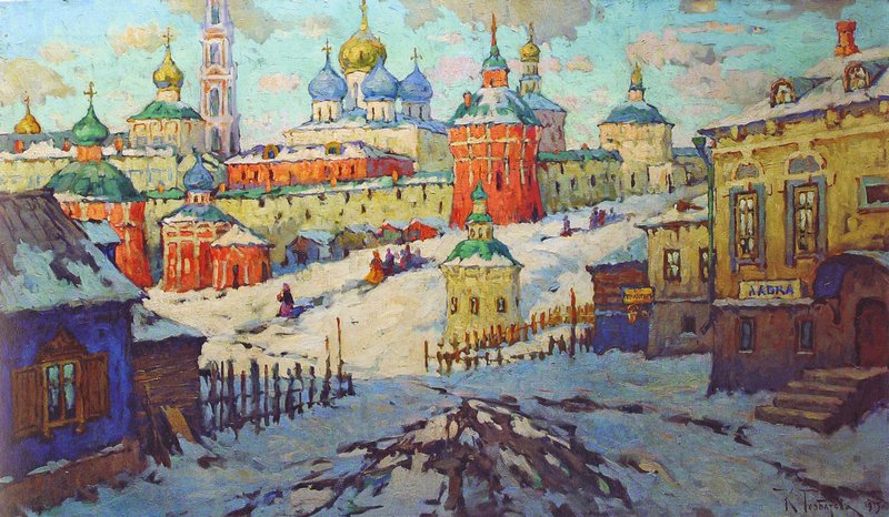 The Trinity Monastery (1915) Konstantin Gorbatov tablo - Dekolata