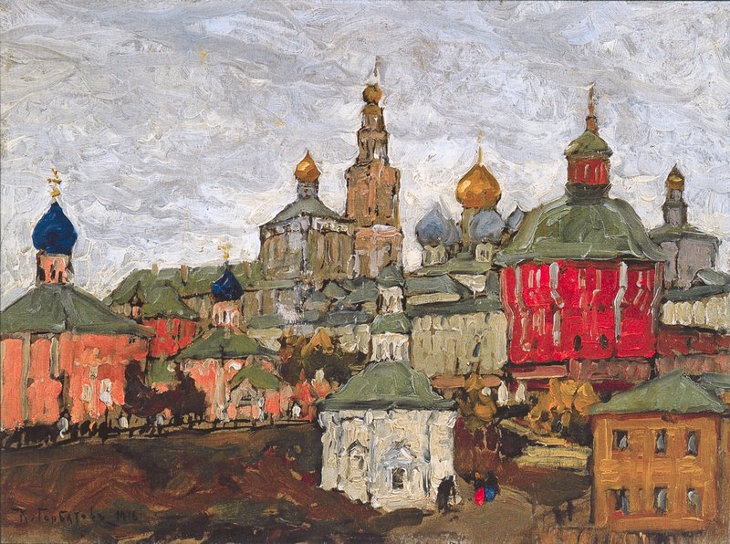 The Trinity Monastery (1916) Konstantin Gorbatov tablo - Dekolata