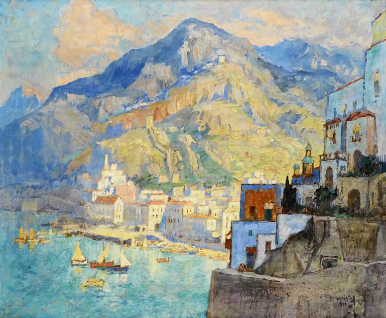 View of Amalfi (1935) Konstantin Gorbatov tablo - Dekolata