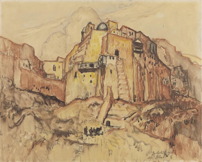 View of Mar Saba (1935) Konstantin Gorbatov tablo - Dekolata