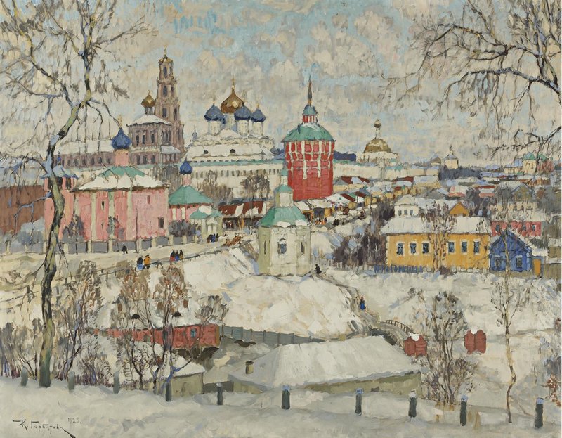 View of the Trinity Monastery (1923) Konstantin Gorbatov tablo - Dekolata