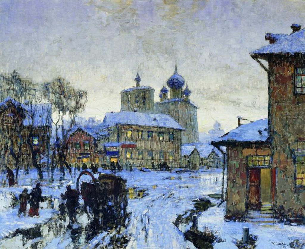 Winter Evening (1910) Konstantin Gorbatov tablo - Dekolata