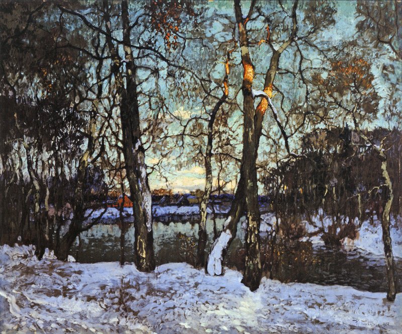Winter Sunset (1917) Konstantin Gorbatov tablo - Dekolata
