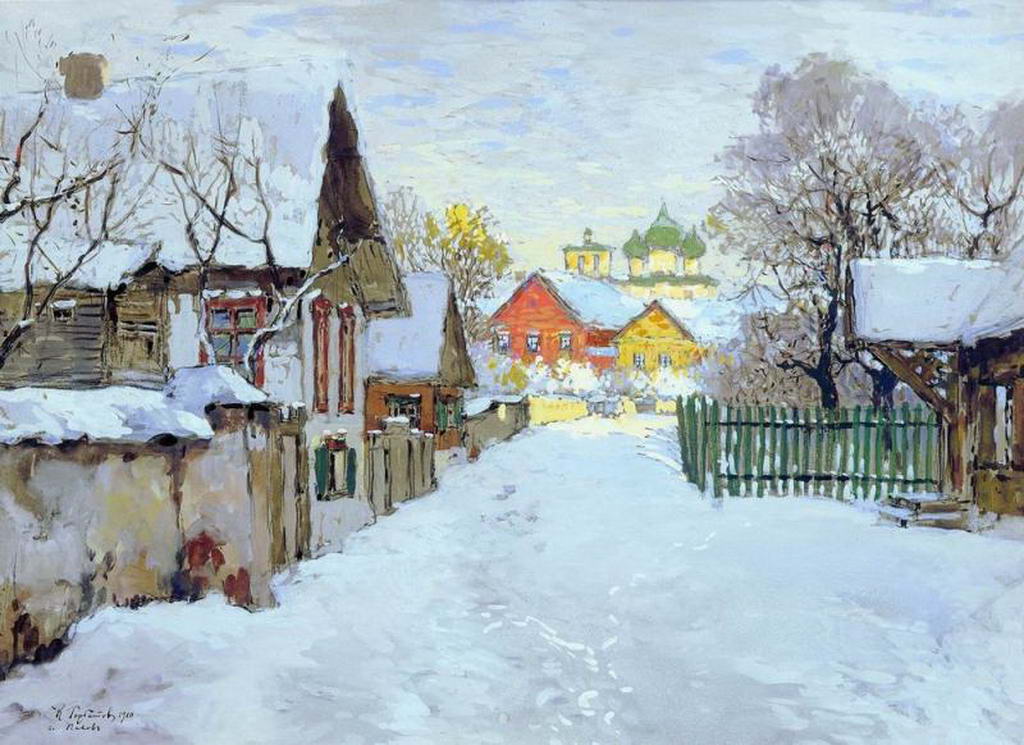 Winter. Thaw. Pskov (1910) Konstantin Gorbatov tablo - Dekolata